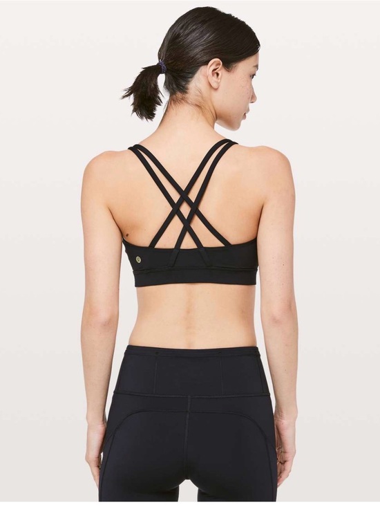 lululemon athletica Other - Lululemon Energy Bra Black Strappy Back Medium Support Size 8